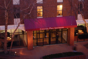 exterior shot of columbia student apartments