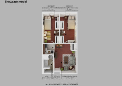 2 bedroom floor plan in columbia student apartments