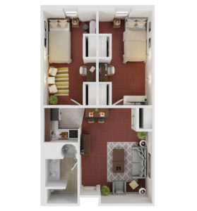 2 bedroom floor plan in columbia student apartments